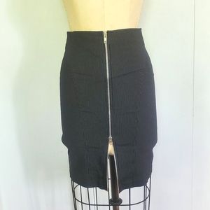Zipper-Front Pencil Skirt